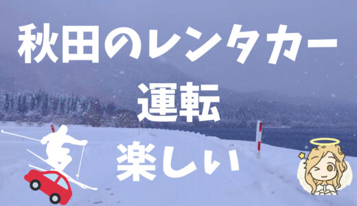 【八郎潟・大潟村】秋田県で雪道レンタカー運転したら楽しかった